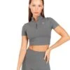 Elite Eleven Auraluxe Crop Tee - Cloud Grey -Elite Eleven JULYECOM BRYLEE31875