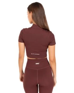 Elite Eleven Auraluxe Crop Tee - Decadent Chocolate -Elite Eleven JULYECOM BRYLEE32292