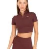 Elite Eleven Auraluxe Crop Tee - Decadent Chocolate -Elite Eleven JULYECOM BRYLEE32296