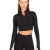 Elite Eleven Auraluxe Crop Long Sleeve - Black -Elite Eleven JULYECOM BRYLEE32346