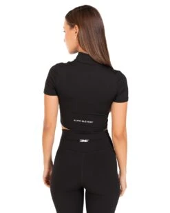 Elite Eleven Auraluxe Crop Tee - Black -Elite Eleven JULYECOM BRYLEE32395