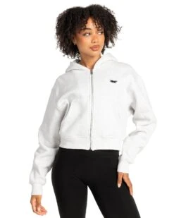 Elite Eleven Cropped Classic Zip Through - Polar Grey