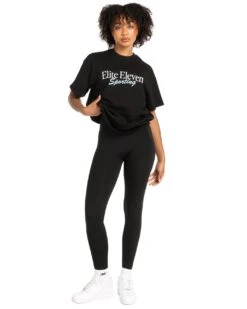 Elite Eleven Women's Script Oversized Tee - Black / Blue -Elite Eleven MARCHECOM75737