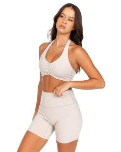 Elite Eleven Halter Scrunch Bra - Oat Latte -Elite Eleven OCTECOMDAY145144