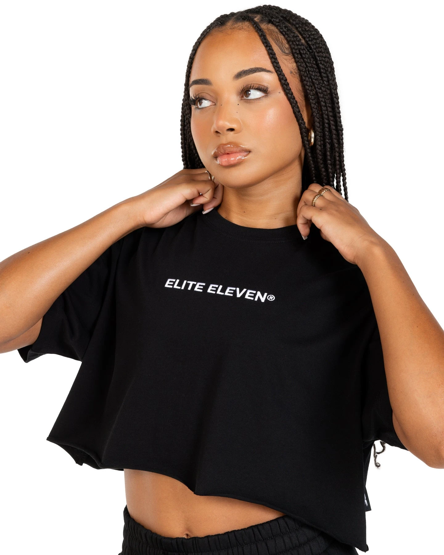 Elite Eleven Women's Cropped Registered Tee - Black 4 Elite Eleven Women's Cropped Registered Tee - Black - Image 2