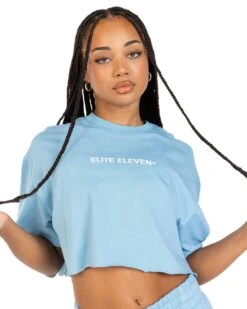 Elite Eleven Women's Cropped Registered Tee - Light Blue -Elite Eleven REGISTEREDSETS67229