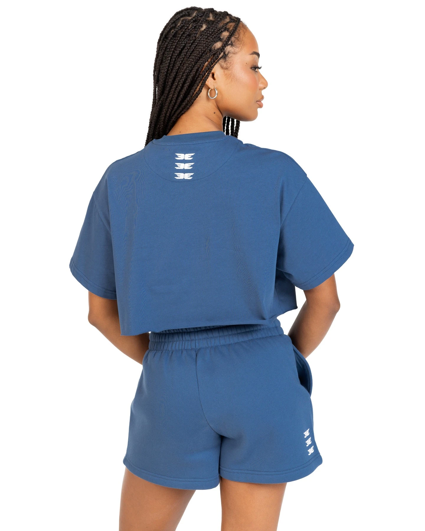 Elite Eleven Women's Cropped Registered Tee - Mid Blue 6 Elite Eleven Women's Cropped Registered Tee - Mid Blue - Image 4