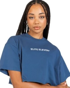 Elite Eleven Women's Cropped Registered Tee - Mid Blue 8 Elite Eleven Women's Cropped Registered Tee - Mid Blue -Elite Eleven REGISTEREDSETS67547