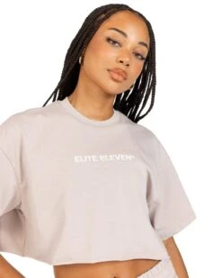 Elite Eleven Women's Cropped Registered Tee - Taupe 8 Elite Eleven Women's Cropped Registered Tee - Taupe -Elite Eleven REGISTEREDSETS67924
