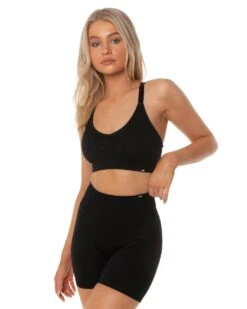 Elite Eleven Ribbed Seamless Strappy Bra - Black -Elite Eleven SEAMLESSRIBBED12 31712