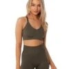 Elite Eleven Ribbed Seamless Strappy Bra - Olive -Elite Eleven SEAMLESSRIBBED12 32110