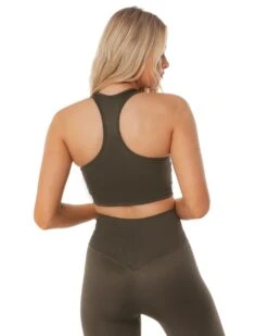 Elite Eleven Ribbed Seamless Support Bra - Olive -Elite Eleven SEAMLESSRIBBED12 32193