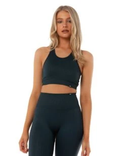 Elite Eleven Ribbed Seamless Support Bra - Navy