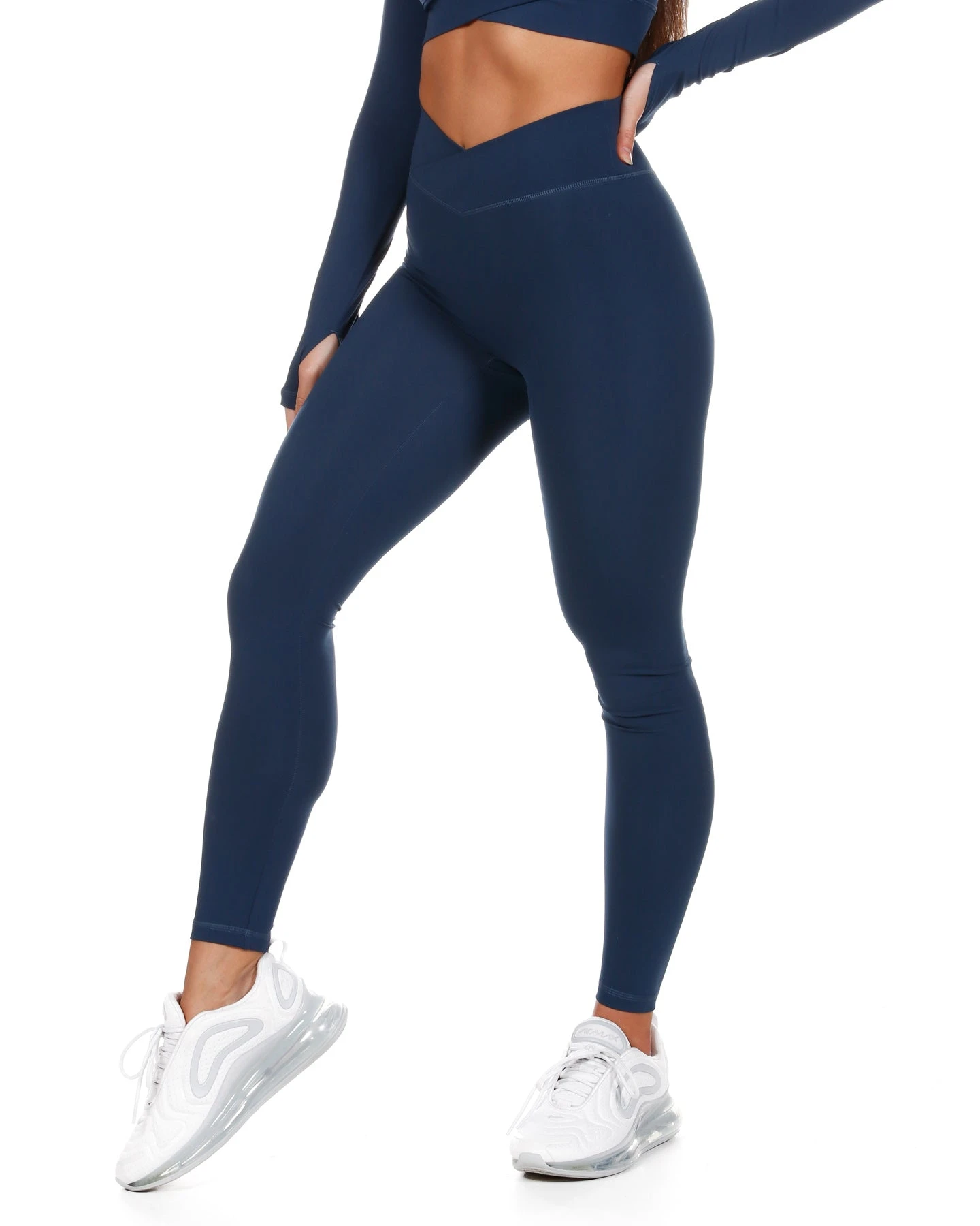 Elite Eleven Cross Over Leggings - Navy Blue 3 Elite Eleven Cross Over Leggings - Navy Blue