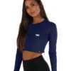 Elite Eleven EE Long Sleeve Crop - Navy 2 Elite Eleven EE Long Sleeve Crop - Navy -Elite Eleven navylongsclevecrop