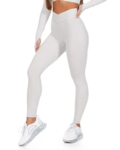 Elite Eleven Cross Over Leggings - Pearl Grey