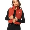 Elite Eleven Cropped Puffer Vest - Burnt Red