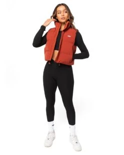 Elite Eleven Cropped Puffer Vest - Burnt Red -Elite Eleven puffer.jkt 4