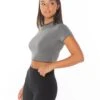 Elite Eleven Cropped Ribbed Collar T-shirt - Charcoal -Elite Eleven ribbed.S 94