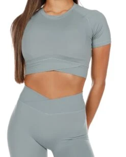 Elite Eleven 7/8 Cross Over Leggings - Pale Sage -Elite Eleven sage.crossover 17of31