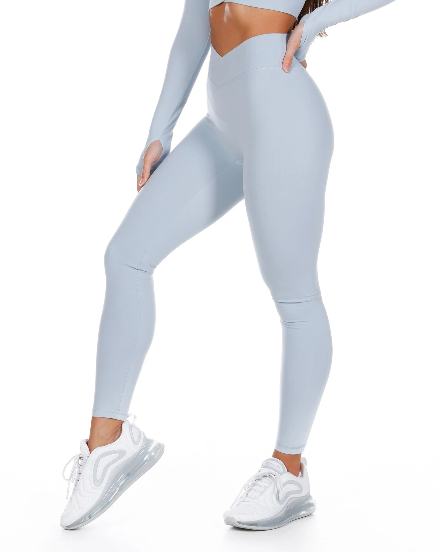 Elite Eleven Cross Over Leggings - Light Blue 3 Elite Eleven Cross Over Leggings - Light Blue